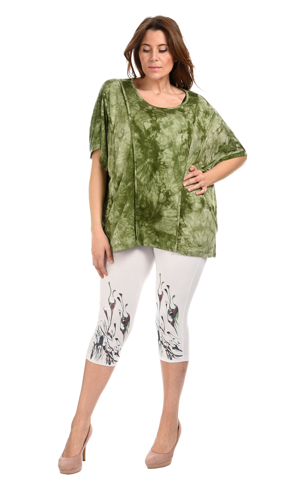 Mayorista Pomme Rouge Paris - Leggings cortos con estampado colorido (B115)