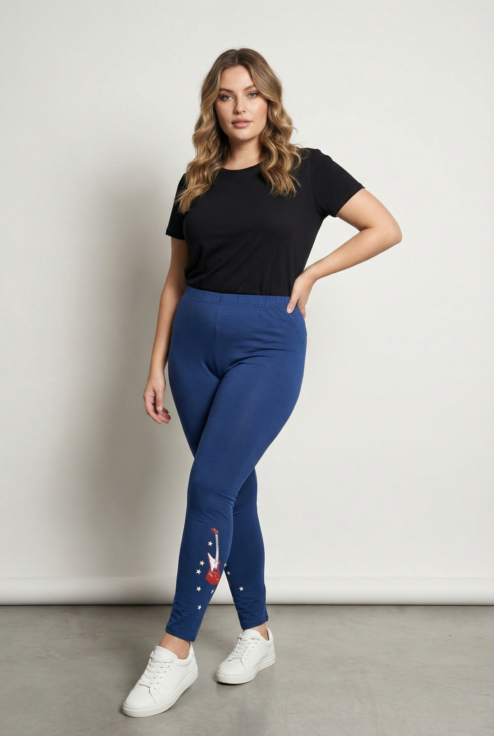 Grossiste Pomme Rouge Paris - Legging motif guitare (PB155)