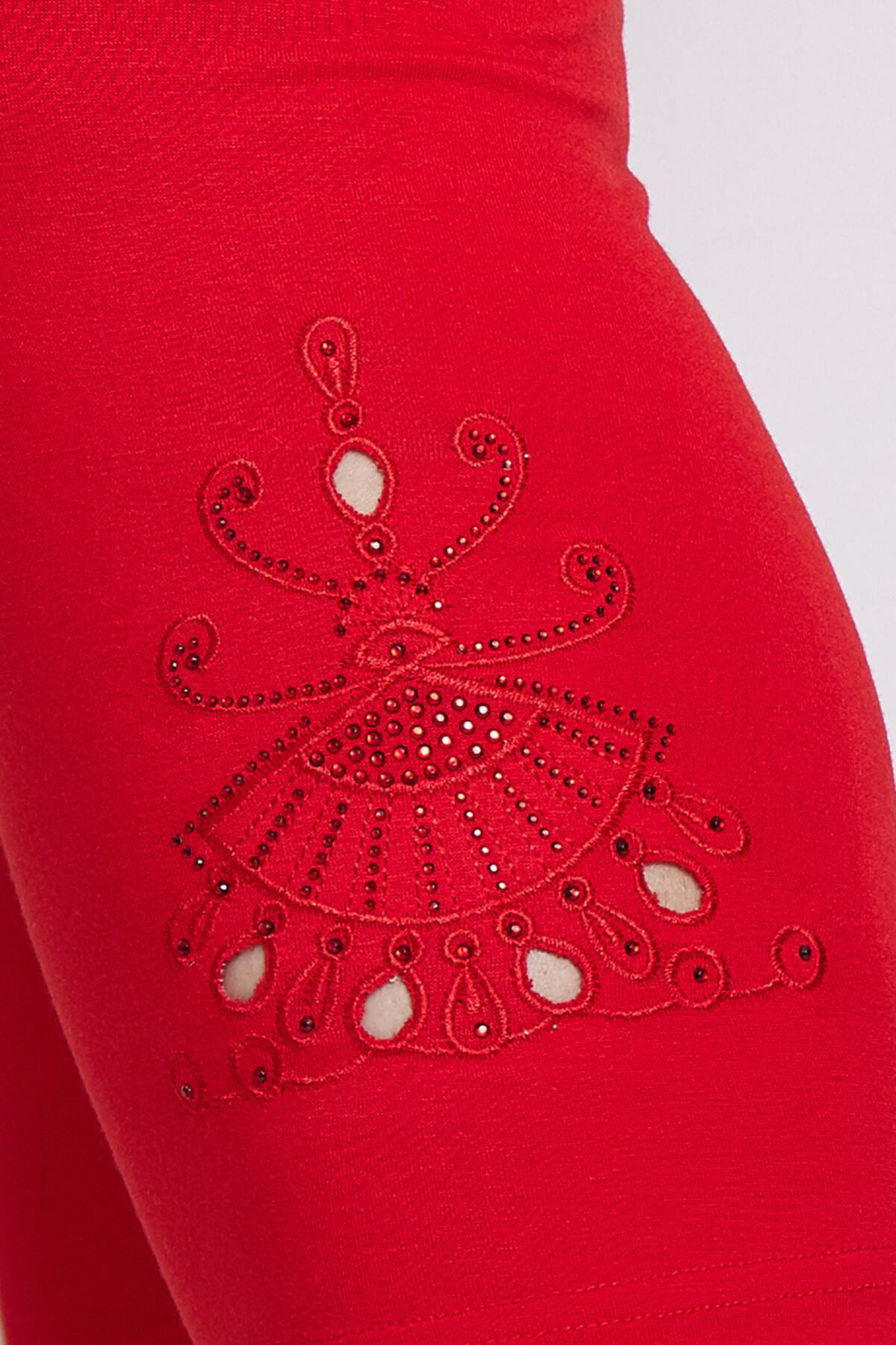 Grossiste Pomme Rouge Paris - Legging ajouré avec motif (B219)