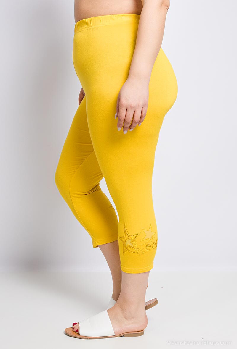 Grossiste Pomme Rouge Paris - Legging court motif étoile (B209)