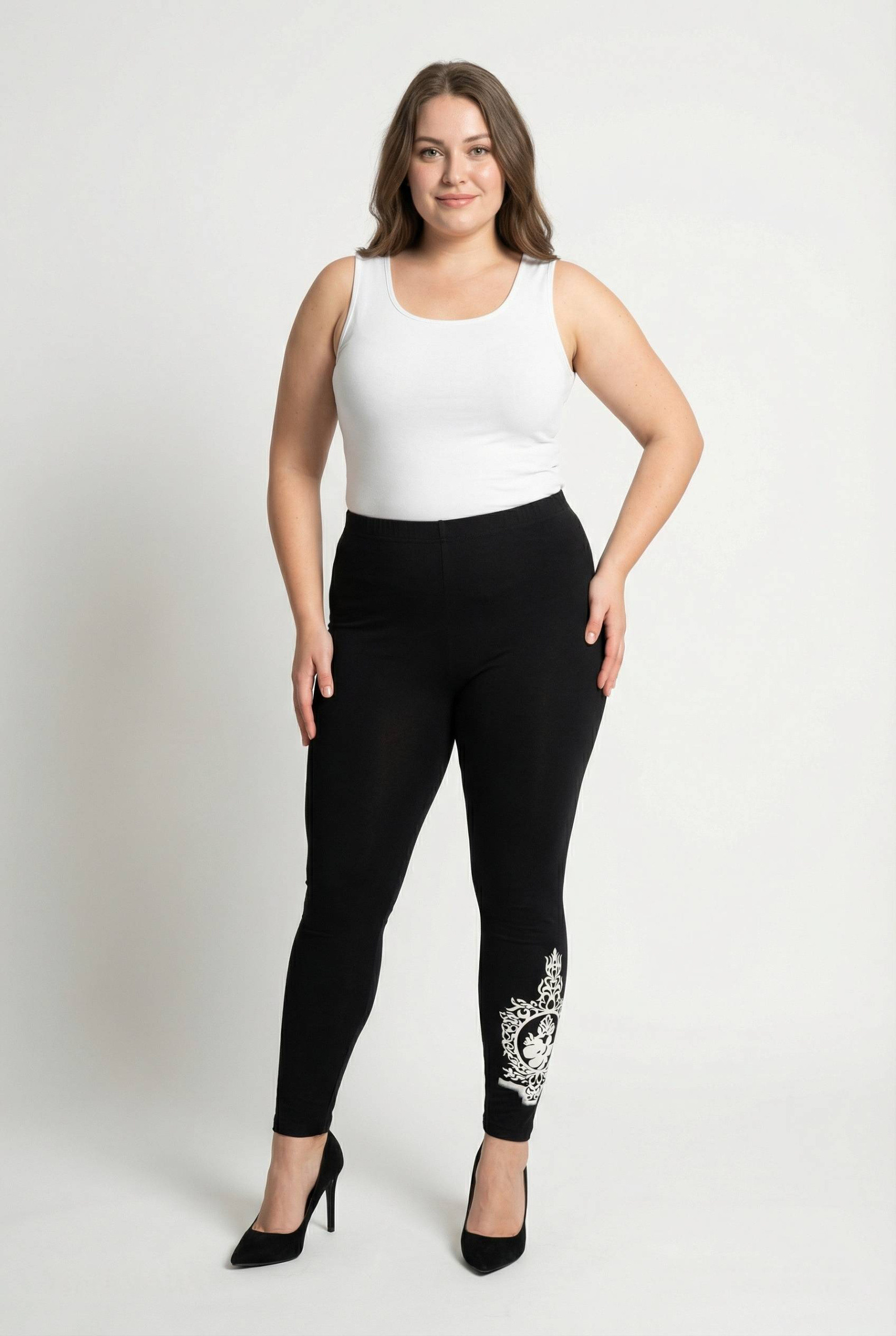 Grossista Pomme Rouge Paris - Leggings con motivo bianco (B94)