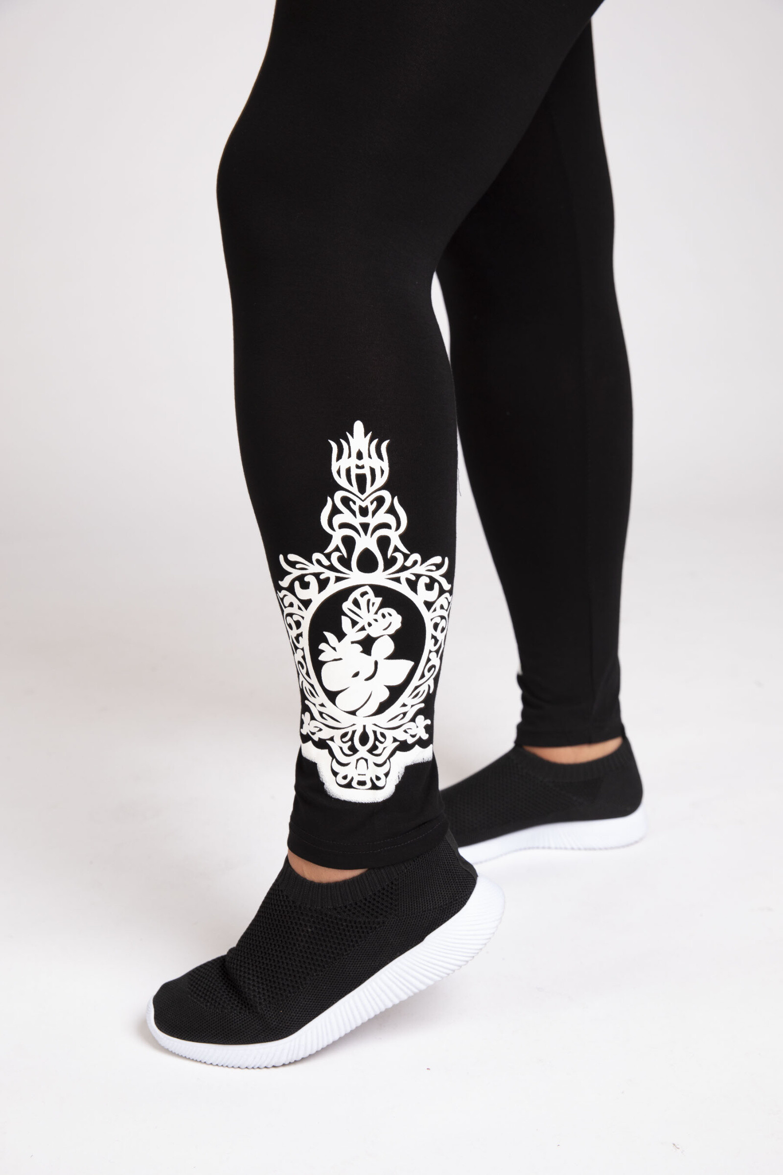 Grossiste Pomme Rouge Paris - Legging avec motif blanc (B94)