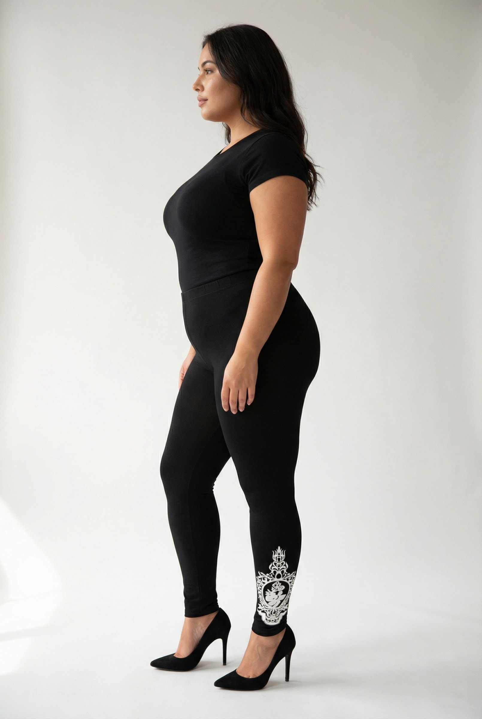 Grossista Pomme Rouge Paris - Leggings con motivo bianco (B94)