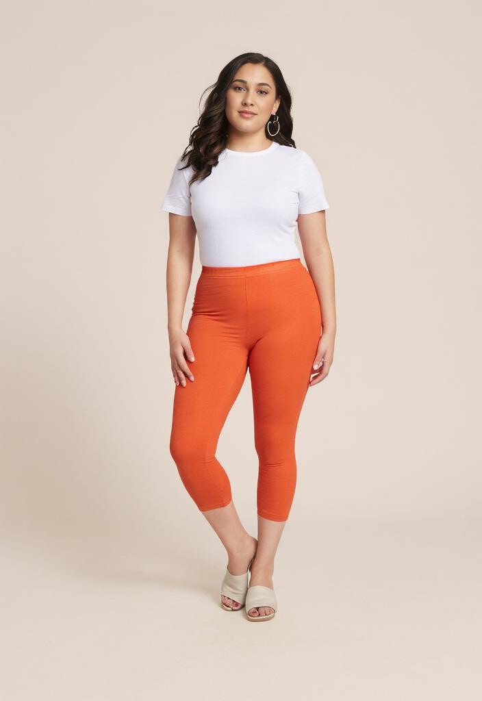 Grossiste Pomme Rouge Paris - Legging basique orange (B215)