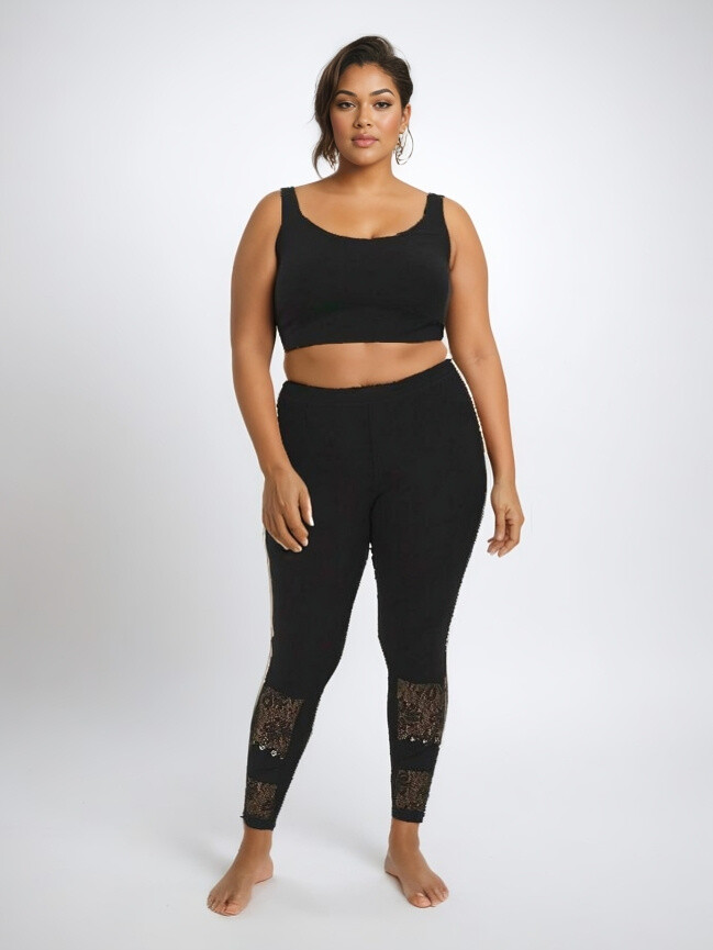 Grossista Pomme Rouge Paris - Grandi leggings con pizzo (B120)