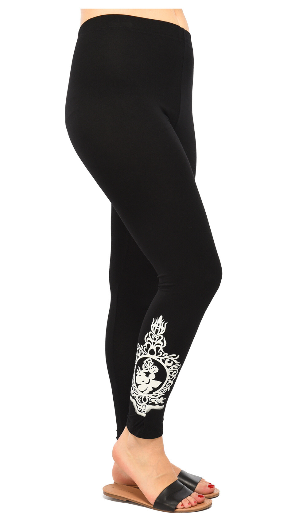 Grossiste Pomme Rouge Paris - Legging avec motif blanc (B94)