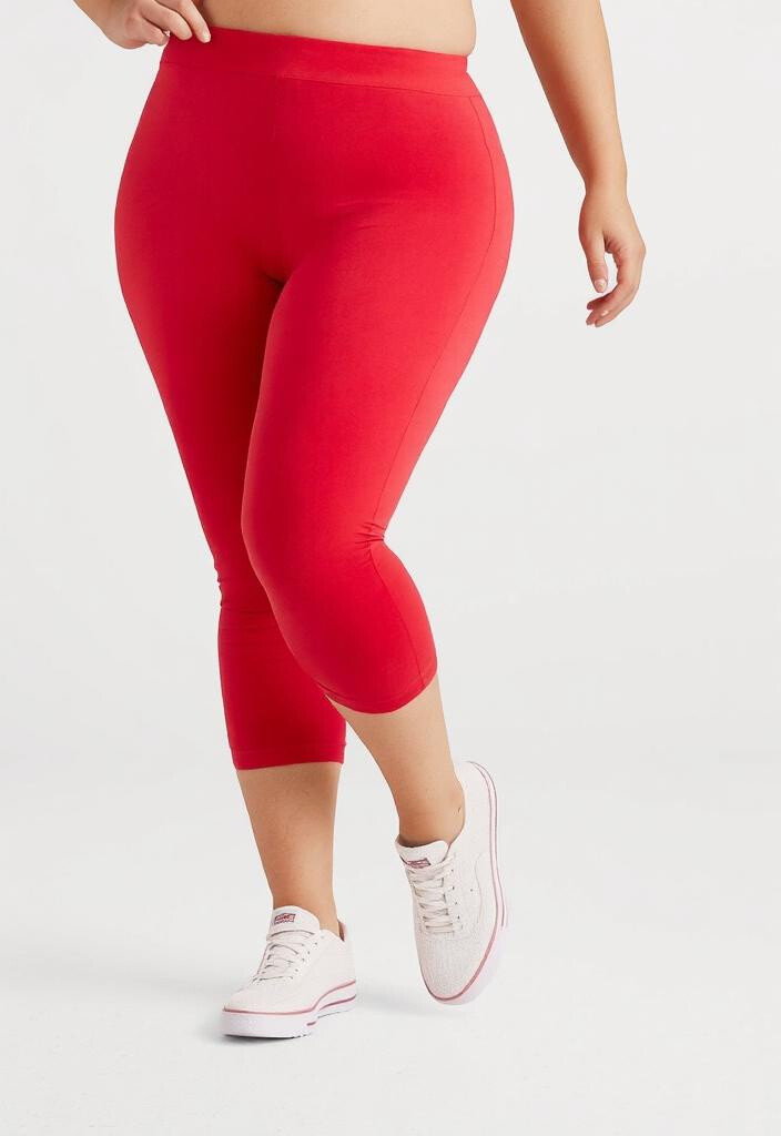 Grossiste Pomme Rouge Paris - Legging basique rouge (B215)