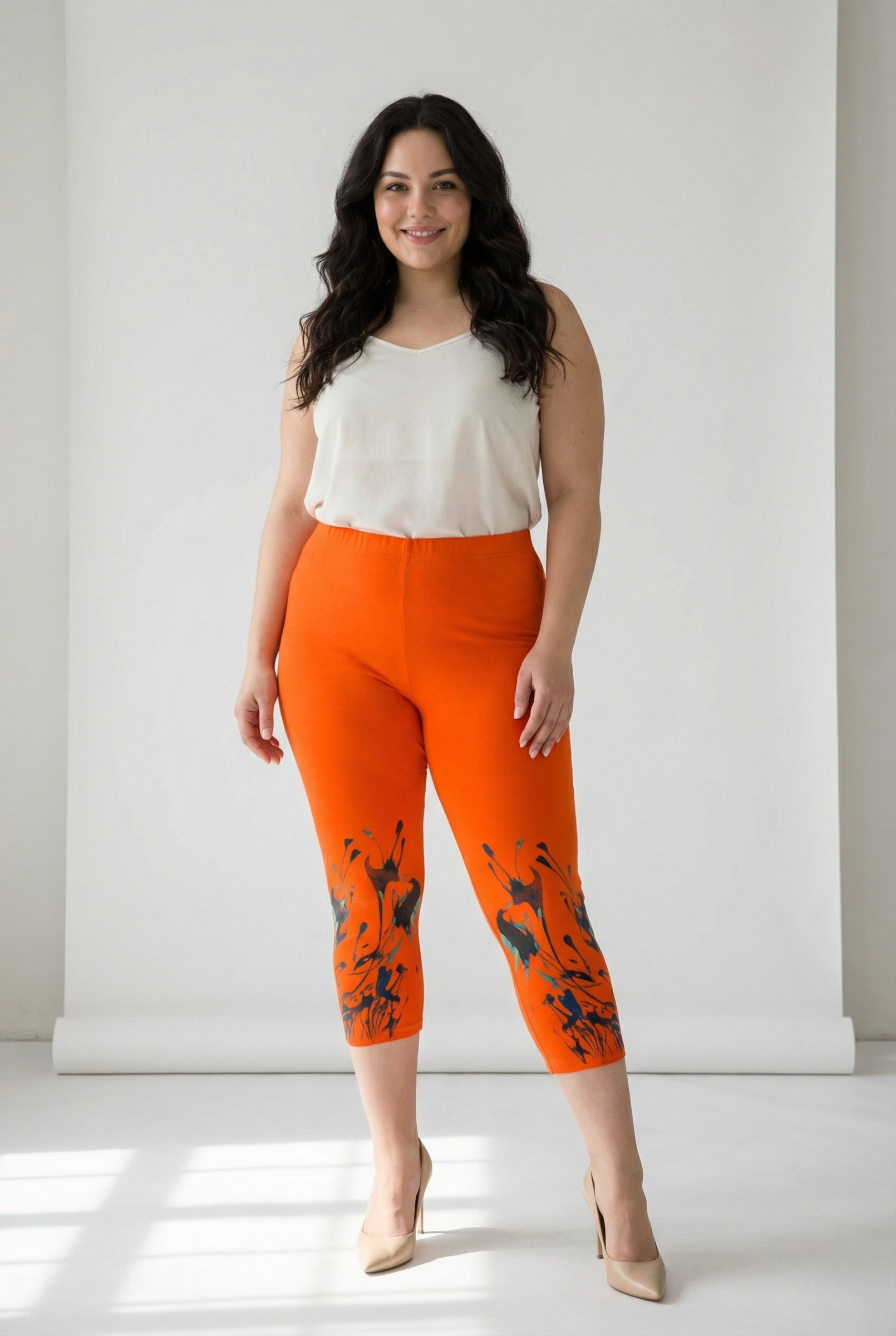 Grossista Pomme Rouge Paris - Leggings corti con motivo colorato (B115)