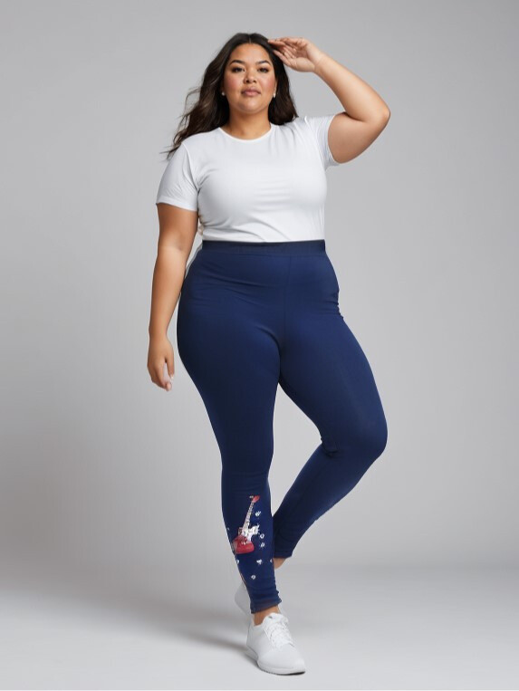 Großhändler Pomme Rouge Paris - Leggings mit Gitarrenmuster (B155)
