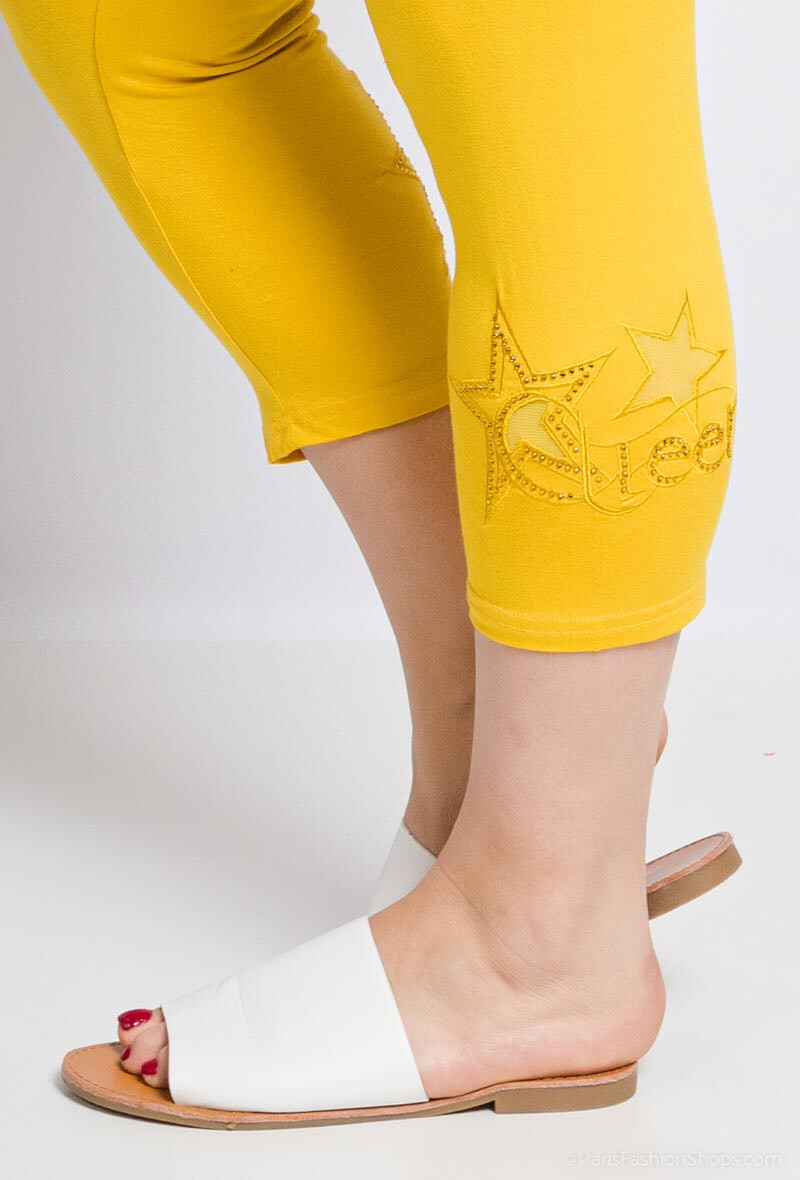 Grossiste Pomme Rouge Paris - Legging court motif étoile (B209)