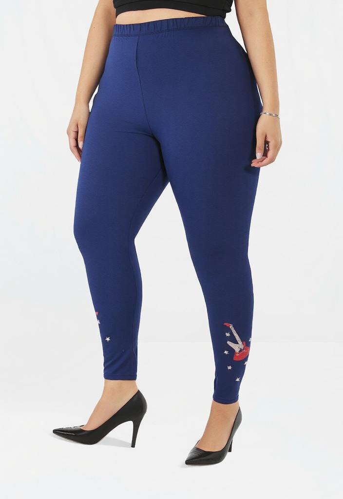 Grossiste Pomme Rouge Paris - Legging motif guitare (B155)