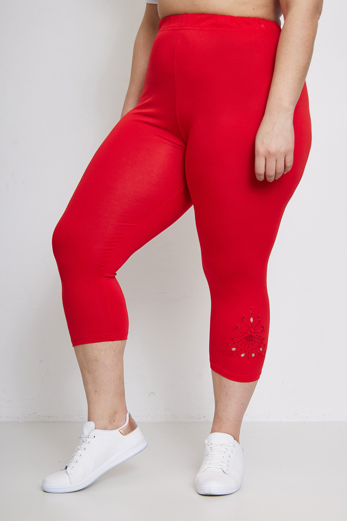 Grossiste Pomme Rouge Paris - Legging ajouré avec motif (B219)