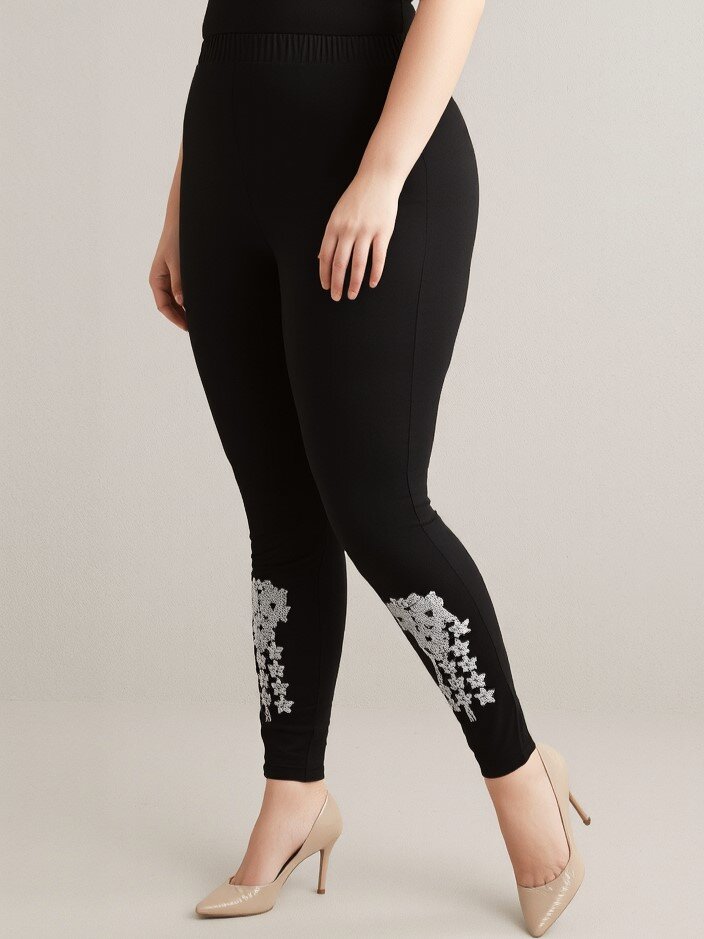 Mayorista Pomme Rouge Paris - Leggings con bordado (B170)