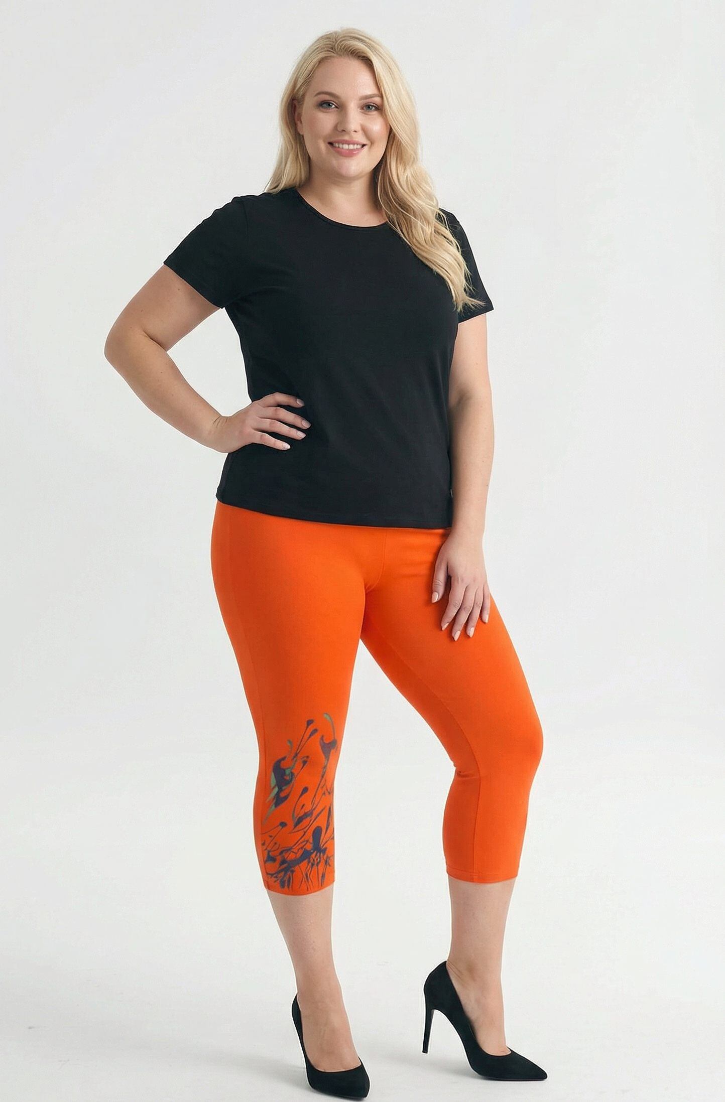 Grossista Pomme Rouge Paris - Leggings corti con motivo colorato (B115)