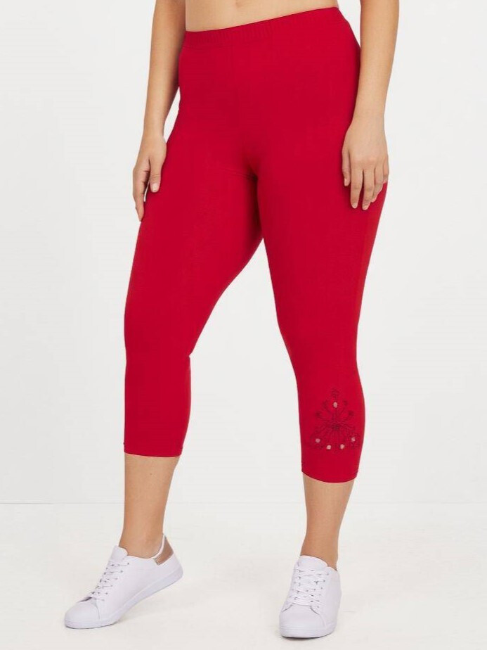 Grossiste Pomme Rouge Paris - Legging ajouré avec motif (B219)