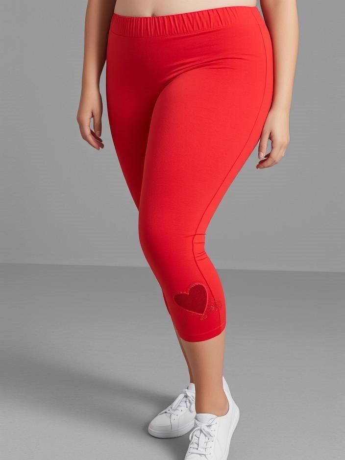 Mayorista Pomme Rouge Paris - Leggings cortos con estampado de corazones (B227)