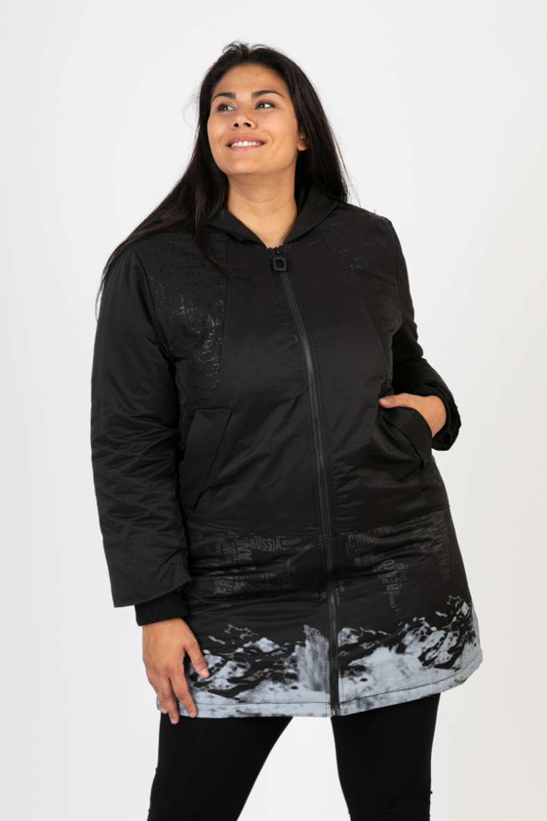 Grossiste Pomme Rouge Paris - Manteau imprimé matelassé (CA6622)