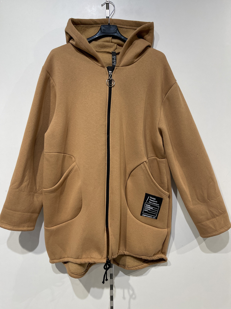Grossiste Pomme Rouge Paris - Manteau molletonné camel (T37390)