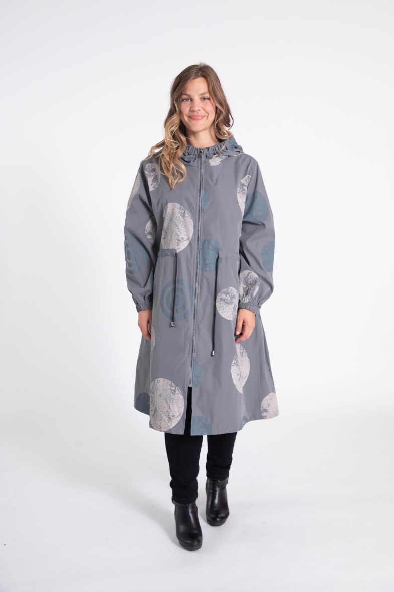 Grossiste Pomme Rouge Paris - Parka gris imprimé pois (CA6508)