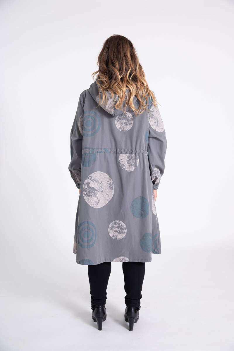 Grossiste Pomme Rouge Paris - Parka gris imprimé pois (CA6508)