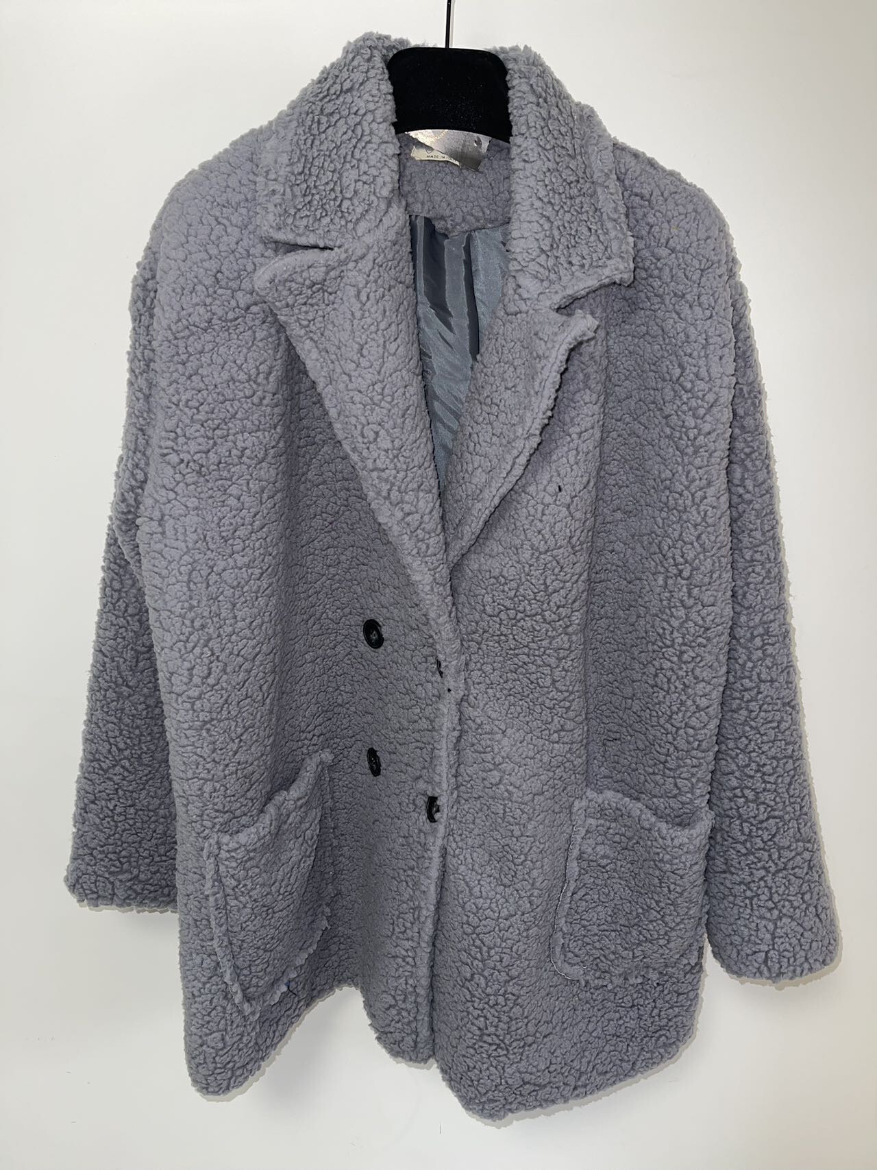 Grossiste Pomme Rouge Paris - Manteau polaire gris (T5663)