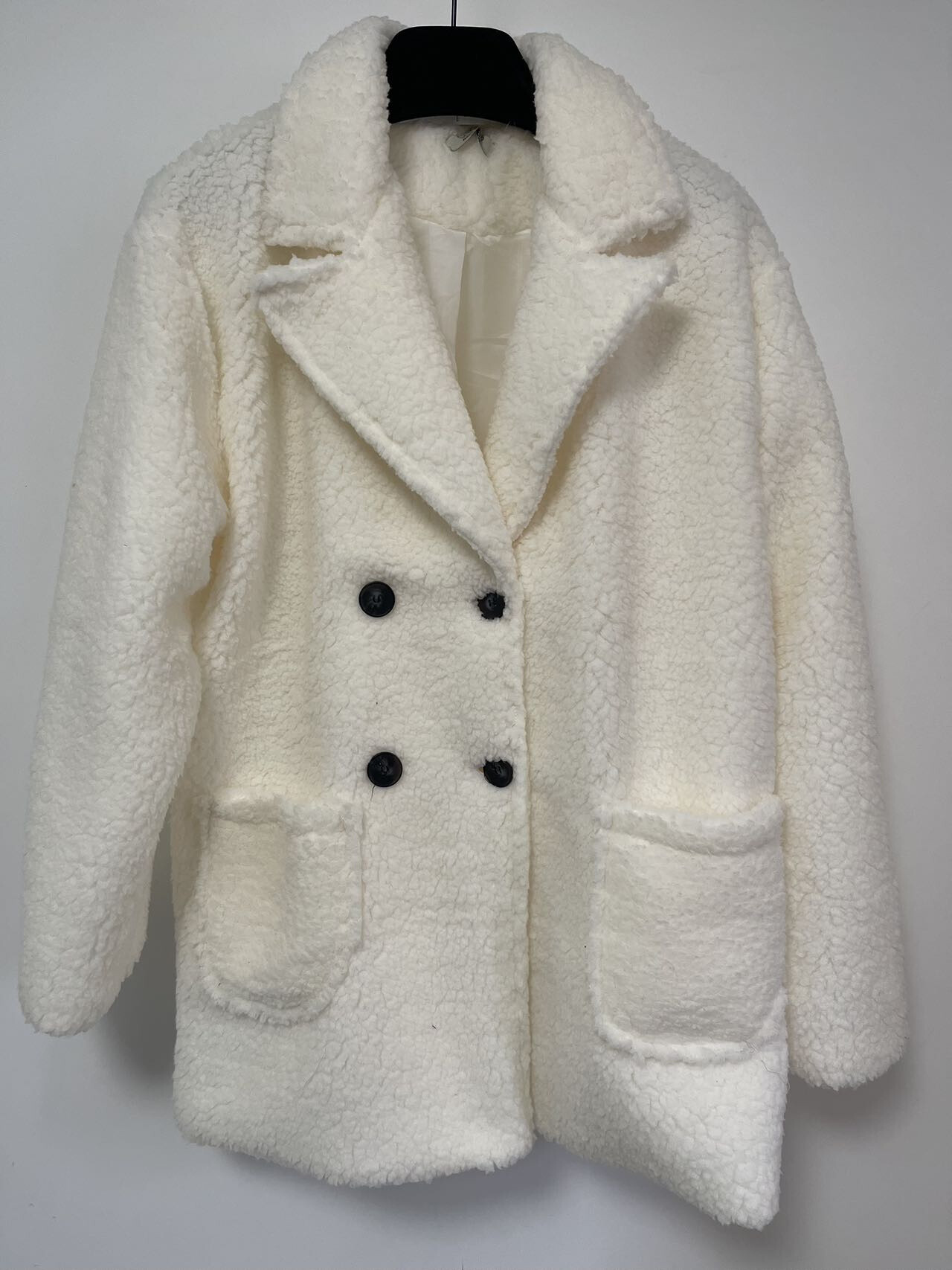 Grossiste Pomme Rouge Paris - Manteau polaire blanc (T5663)