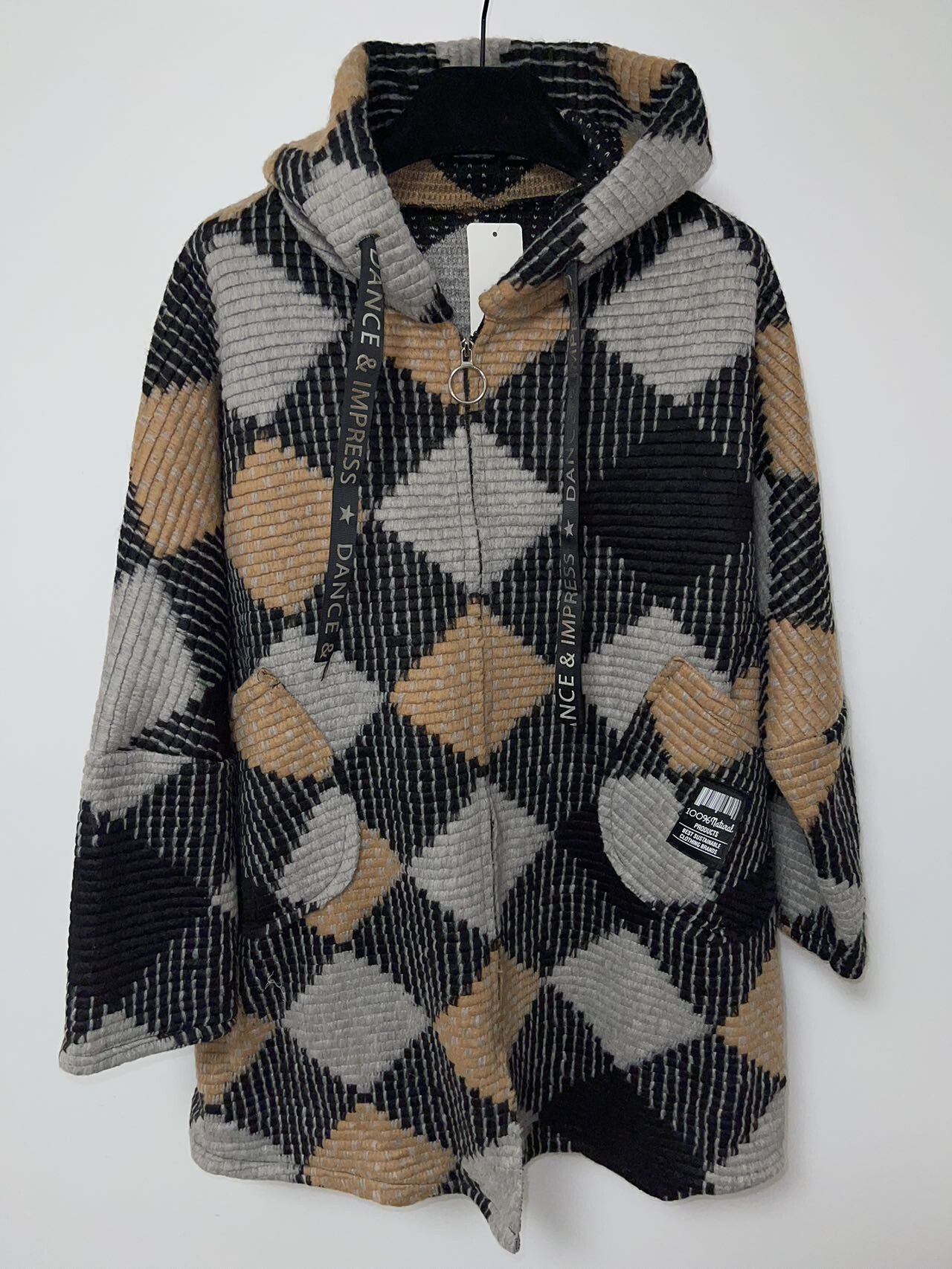 Grossiste Pomme Rouge Paris - Manteau en laine motif A