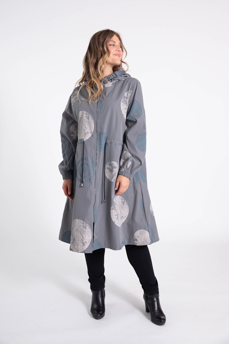 Grossiste Pomme Rouge Paris - Parka gris imprimé pois (CA6508)