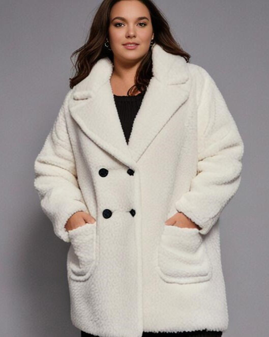 Grossiste Pomme Rouge Paris - Manteau polaire blanc (T5663)