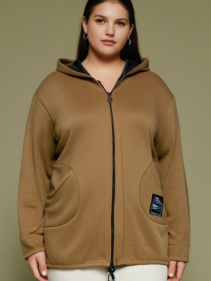 Grossiste Pomme Rouge Paris - Manteau molletonné camel (T37390)