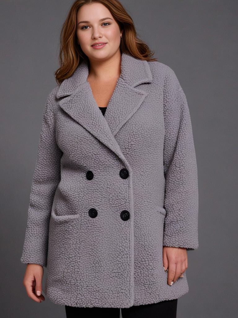 Grossiste Pomme Rouge Paris - Manteau polaire gris (T5663)