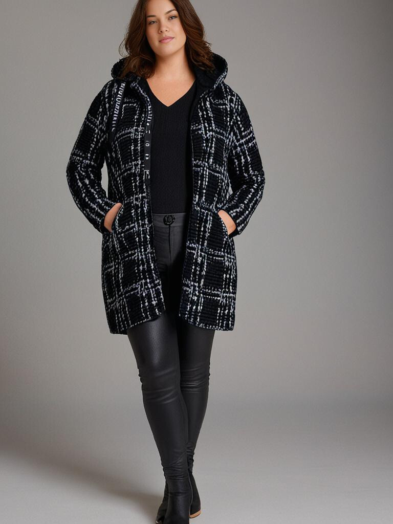 Grossiste Pomme Rouge Paris - Manteau en laine motif D