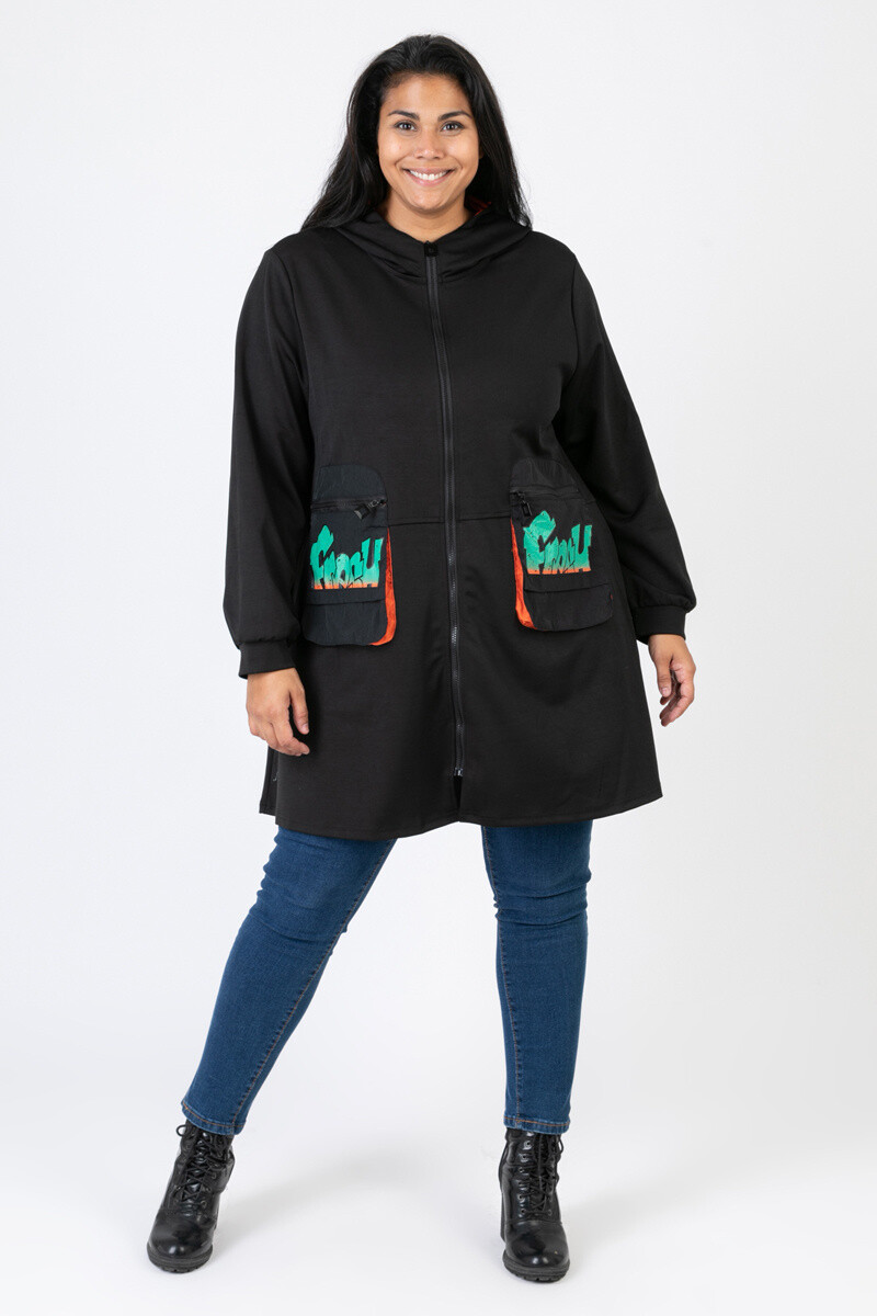 Grossiste Pomme Rouge Paris - Manteau grande taille motif orange (CA6619)