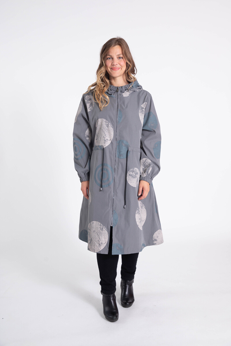 Grossiste Pomme Rouge Paris - Parka gris imprimé pois (CA6508)