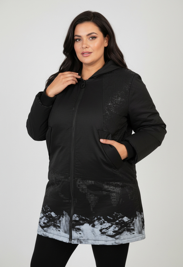Grossiste Pomme Rouge Paris - Manteau imprimé matelassé (CA6622)