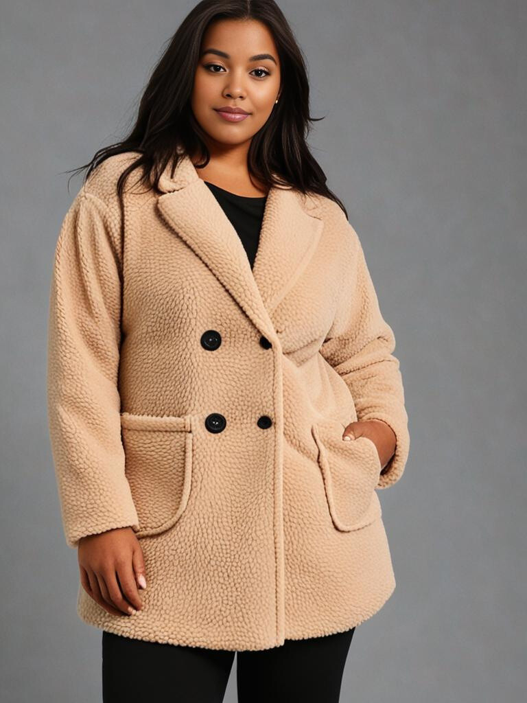 Grossiste Pomme Rouge Paris - Manteau polaire beige (T5663)