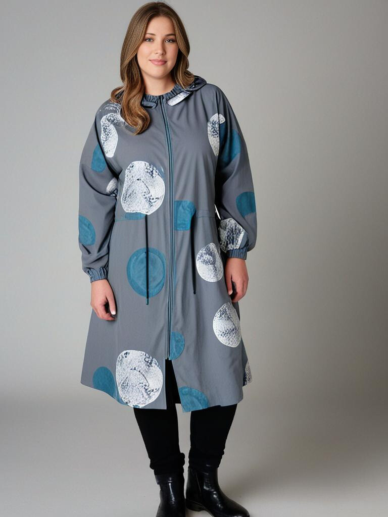 Grossiste Pomme Rouge Paris - Parka gris imprimé pois (CA6508)