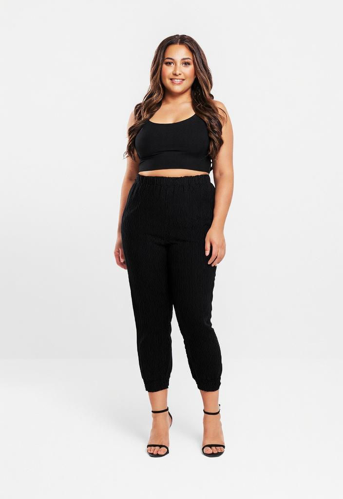 Grossiste Pomme Rouge Paris - Pantalon plissée grande taille (B159)