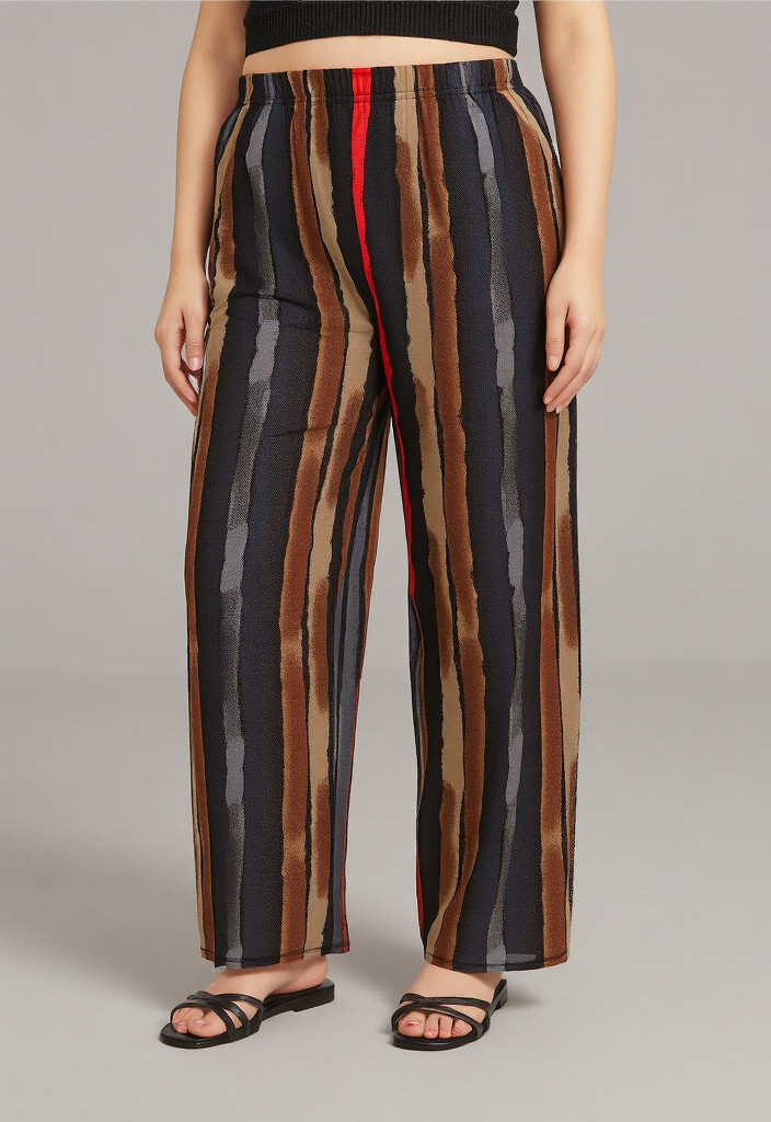 Grossiste Pomme Rouge Paris - Pantalon imprimé grande taille (B98)