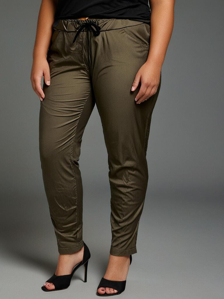 Grossiste Pomme Rouge Paris - Pantalon enduit bronze effet plissée (T6747)