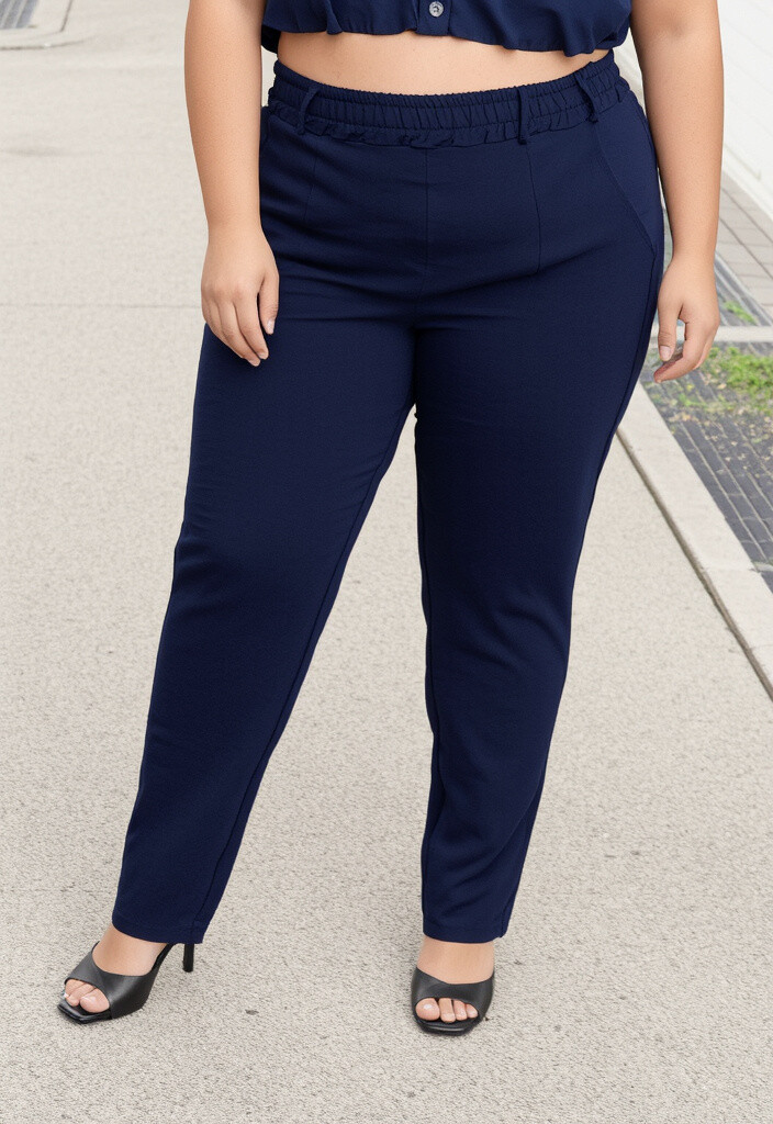 Großhändler Pomme Rouge Paris - Blaue Übergrößenhose (T240591)