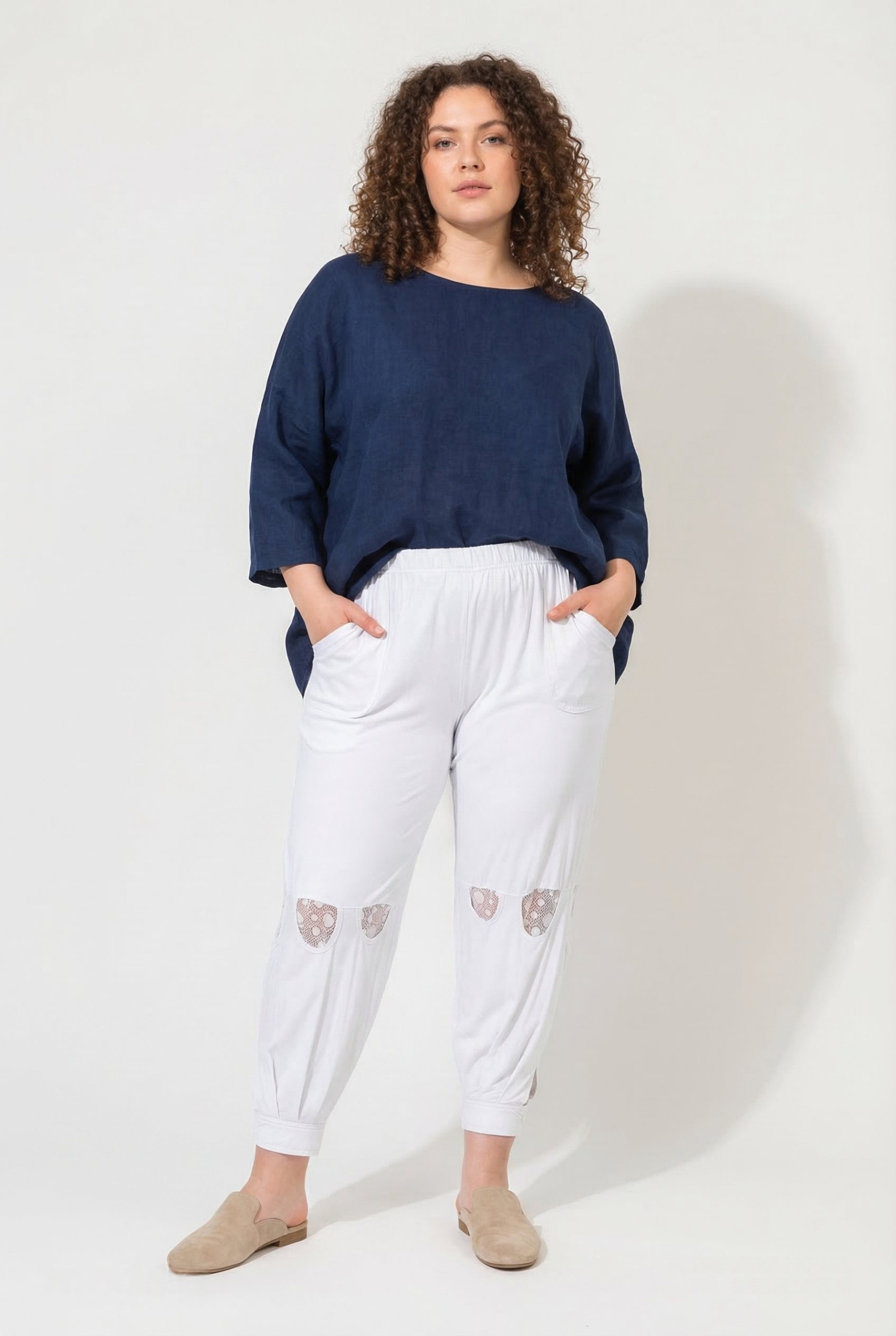 Grossiste Pomme Rouge Paris - Pantalon jogging ajouré grande taille (PB83)