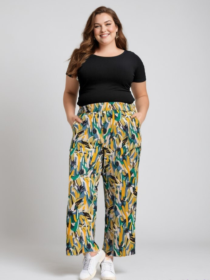 Grossista Pomme Rouge Paris - Pantaloni stampati con stampa verde (B239)