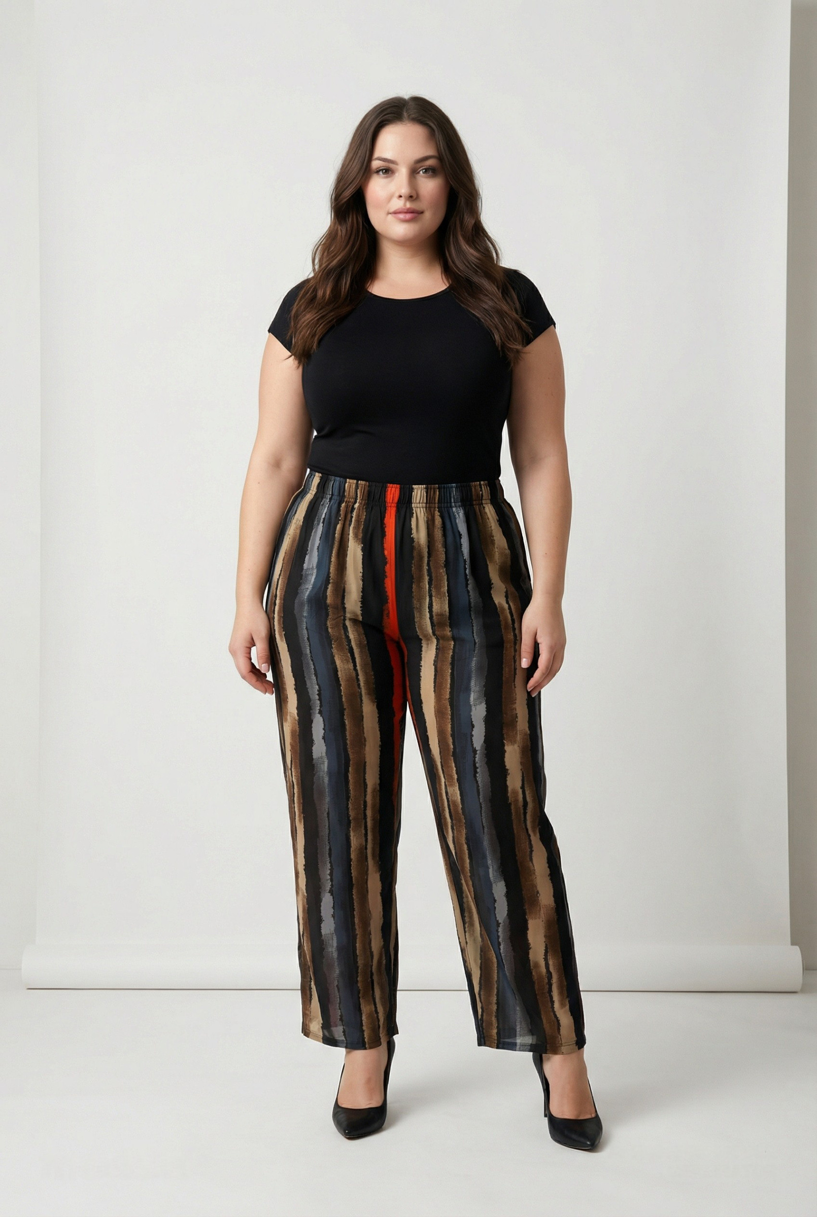 Grossiste Pomme Rouge Paris - Pantalon imprimé grande taille (B98)