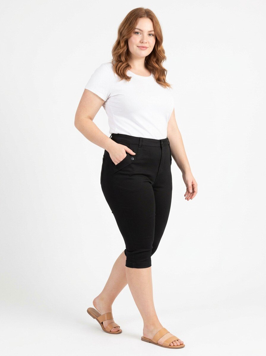 Grossiste Pomme Rouge Paris - Pantacourt ultra stretch (B301)