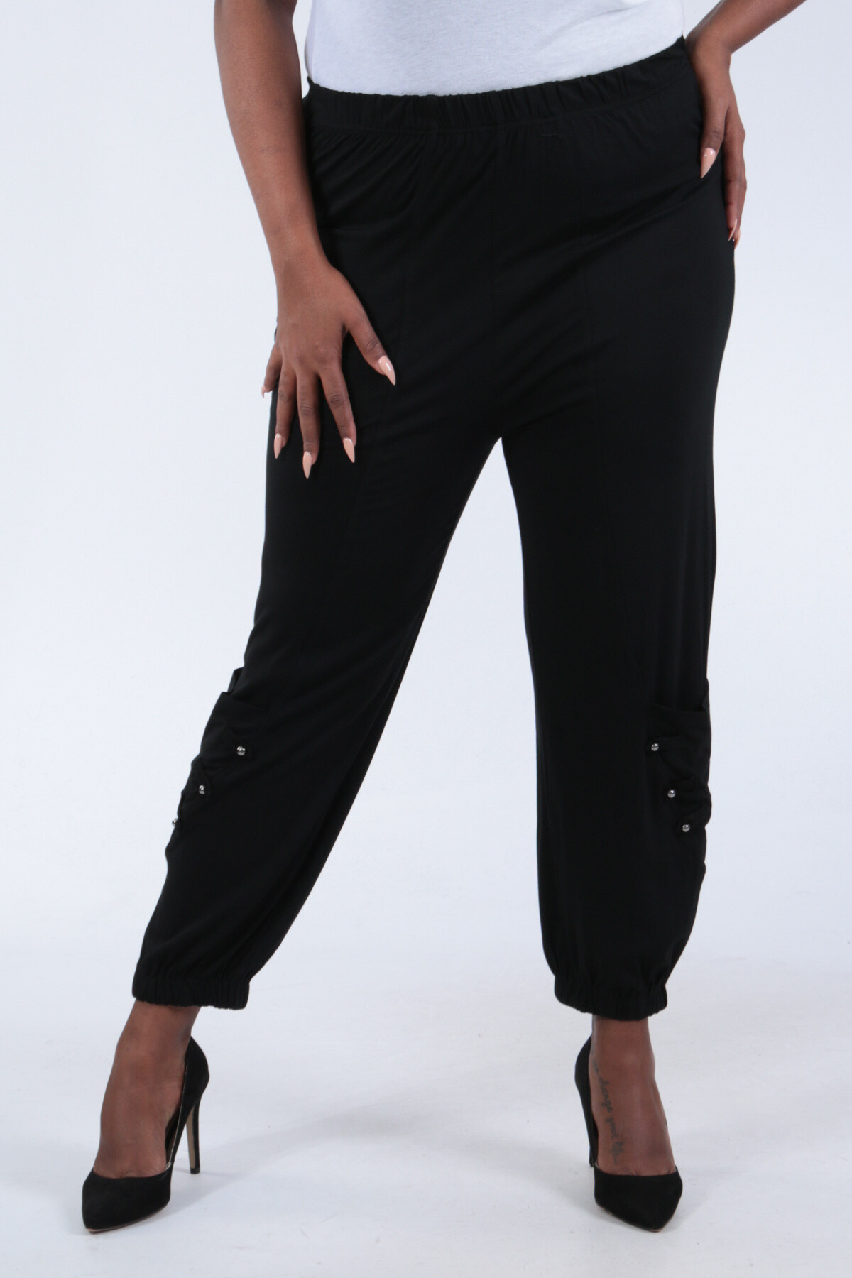 Grossiste Pomme Rouge Paris - Pantalon bouffant noir (B183)