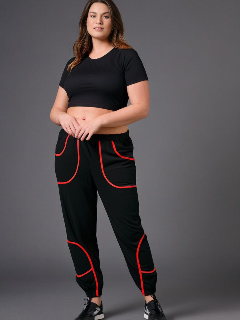 Grossiste Pomme Rouge Paris - Pantalon avec nervure rouge (B88)