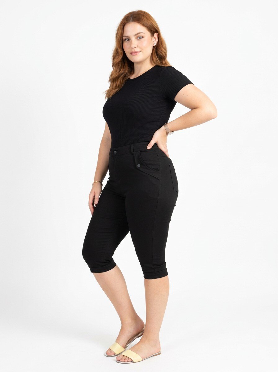 Großhändler Pomme Rouge Paris - Ultra-Stretch-Caprihose (B301)