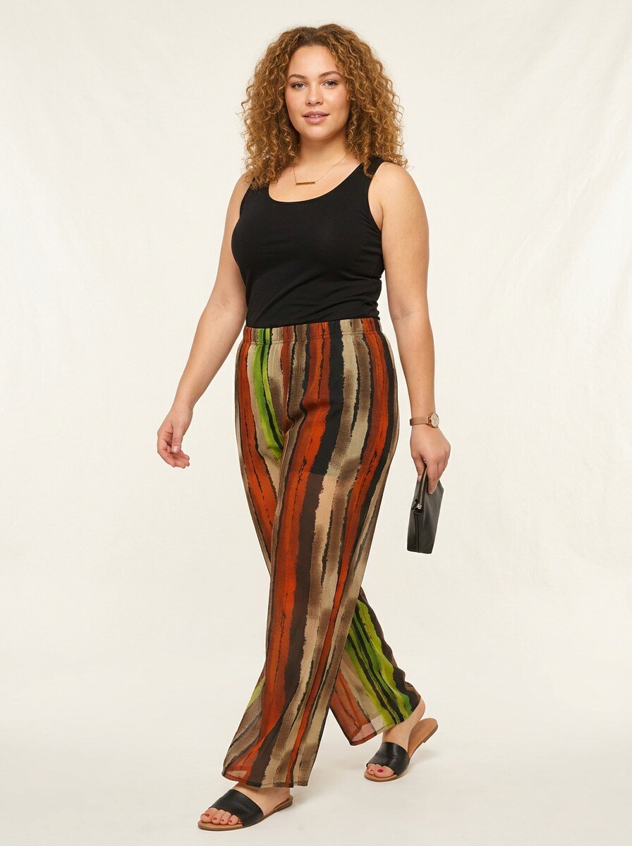 Grossiste Pomme Rouge Paris - Pantalon imprimé grande taille (B98)