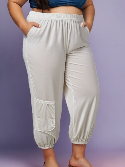 Grossiste Pomme Rouge Paris - Pantalon néoprène ultra fluide grande taille (B152)